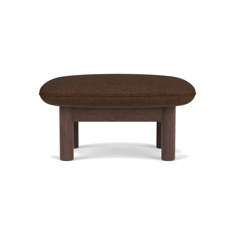 Audo Copenhagen brasilia-ottoman in Dark Stained Oak with Audo Bouclé 07, packshot on white