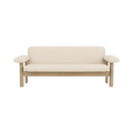 Audo Copenhagen Brasilia Sofa in Natural Oak with Logan Jasmine, packshot on white
