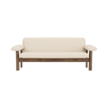 Audo Copenhagen Brasilia Sofa in Walnut with Logan Jasmine, packshot on white