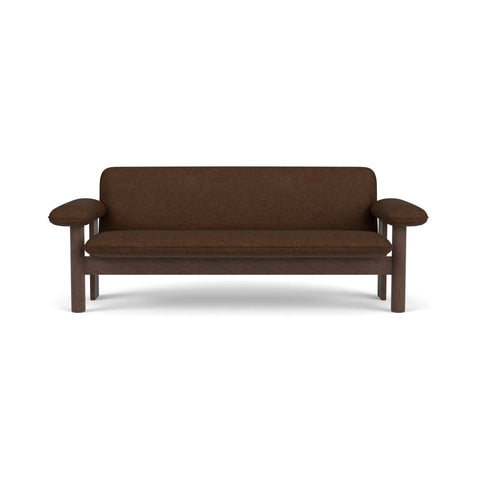 Audo Copenhagen Brasilia Sofa in Dark Stained Oak with Audo Bouclé 07, packshot on white