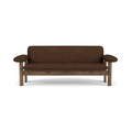 Audo Copenhagen Brasilia Sofa in Walnut with Audo Bouclé 07, packshot on white