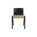 Audo Copenhagen Ready Dining Chair, Partially Upholstered in Black Oak with Audo Bouclé 02, packshot on white