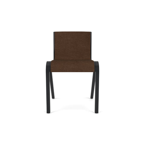 Audo Copenhagen Ready Dining Chair, Fully Upholstered in Black Oak with Audo Bouclé 07, packshot on white
