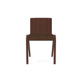 Audo Copenhagen Ready Dining Chair, Partially Upholstered in Red Stained Oak with Audo Bouclé 07, packshot on white