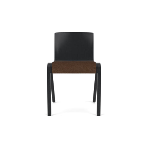 Audo Copenhagen Ready Dining Chair, Partially Upholstered in Black Oak with Audo Bouclé 07, packshot on white