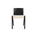 Audo Copenhagen Ready Dining Chair, Partially Upholstered in Black Oak with Logan Jasmine, packshot on white