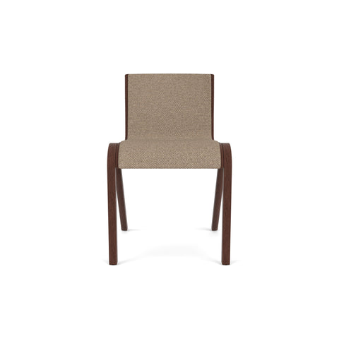 Audo Copenhagen Ready Dining Chair, Fully Upholstered in Red Stained Oak with Logan Flint, packshot on white