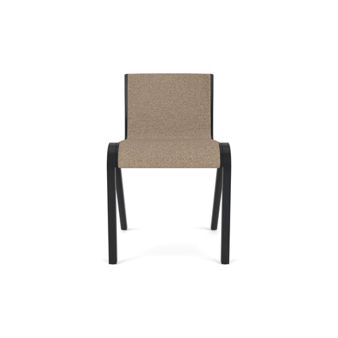 Audo Copenhagen Ready Dining Chair, Fully Upholstered in Black Oak with Logan Flint, packshot on white