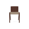 Audo Copenhagen Ready Dining Chair, Partially Upholstered in Red Stained Oak with Logan Flint, packshot on white