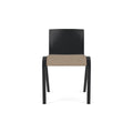 Audo Copenhagen Ready Dining Chair, Partially Upholstered in Black Oak with Logan Flint, packshot on white
