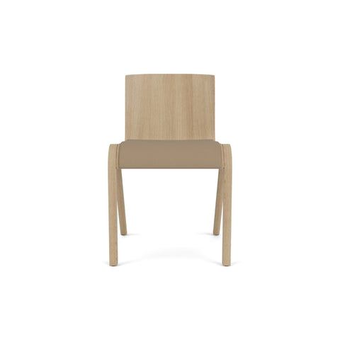 Audo Copenhagen Ready Dining Chair, Partially Upholstered in Natural Oak with Sierra 1611, packshot on white