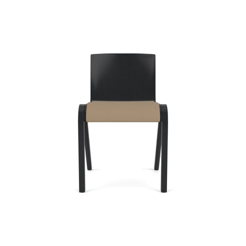 Audo Copenhagen Ready Dining Chair, Partially Upholstered in Black Oak with Sierra 1611, packshot on white