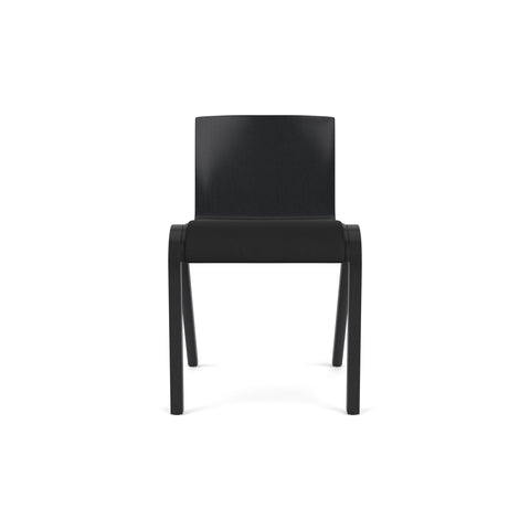 Audo Copenhagen Ready Dining Chair, Partially Upholstered in Black Oak with Sierra 1001, packshot on white
