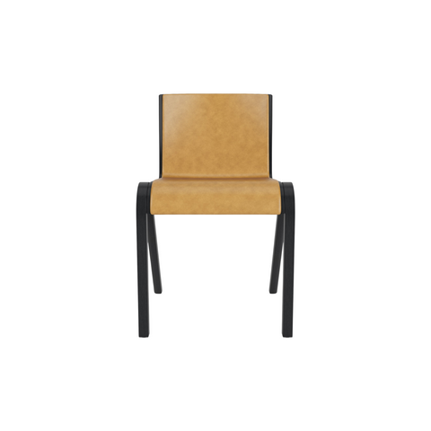 Audo Copenhagen Ready Dining Chair, Fully Upholstered in Black Oak with Aida 0250, packshot on white