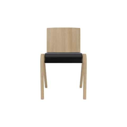Audo Copenhagen Ready Dining Chair, Partially Upholstered in Natural Oak with Aida 1618, packshot on white