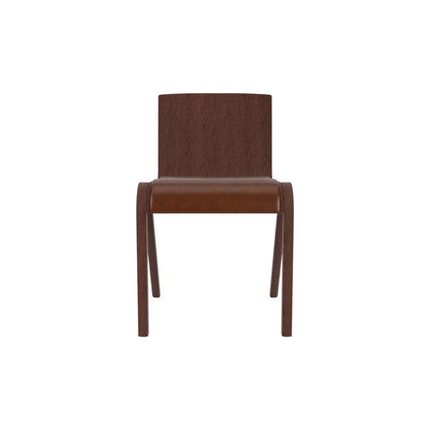 Audo Copenhagen Ready Dining Chair, Partially Upholstered in Red Stained Oak with Aida 0329, packshot on white