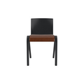Audo Copenhagen Ready Dining Chair, Partially Upholstered in Black Oak with Aida 0329, packshot on white