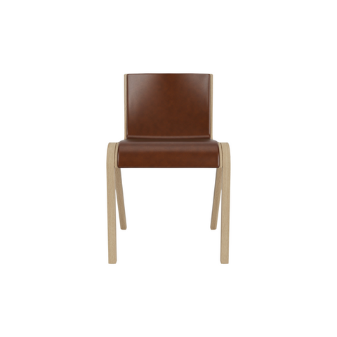 Audo Copenhagen Ready Dining Chair, Fully Upholstered in Natural Oak with Aida 0329, packshot on white