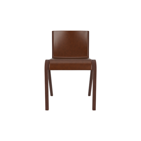 Audo Copenhagen Ready Dining Chair, Fully Upholstered in Red Stained Oak with Aida 0329, packshot on white