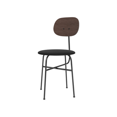 Audo Copenhagen Afteroom Plus Dining Chair, Upholstered Seat in Dark Stained Oak and Sierra 1001, packshot on white