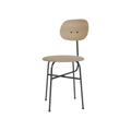 Audo Copenhagen Afteroom Plus Dining Chair, Upholstered Seat in Natural Oak and Audo Bouclé 02, packshot on white