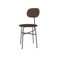 Audo Copenhagen Afteroom Plus Dining Chair, Upholstered Seat in Dark Stained Oak and Audo Bouclé 07, packshot on white