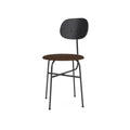 Audo Copenhagen Afteroom Plus Dining Chair, Upholstered Seat in Black Painted Ash and Audo Bouclé 07, packshot on white