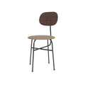 Audo Copenhagen Afteroom Plus Dining Chair, Upholstered Seat in Dark Stained Oak and Logan Flint, packshot on white