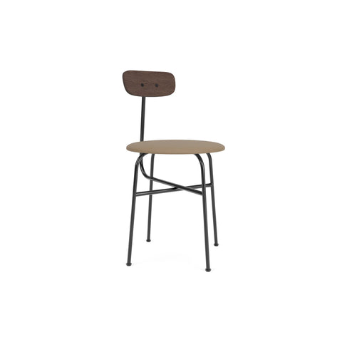 Audo Copenhagen Afteroom Dining Chair, Upholstered Seat in Dark Stained Oak with Sierra 1611, packshot on white
