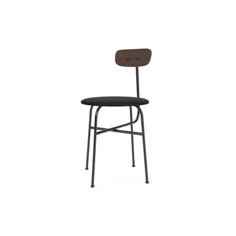 Audo Copenhagen Afteroom Dining Chair, Upholstered Seat in Dark Stained Oak with Sierra 1001, packshot on white