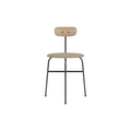 Audo Copenhagen Afteroom Dining Chair, Upholstered Seat in Natural Oak with Audo Bouclé 02, packshot on white