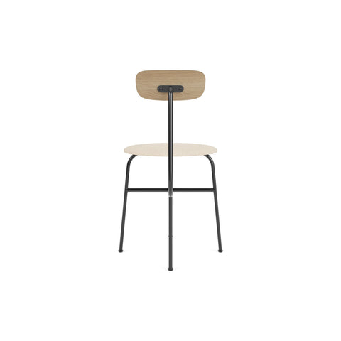 Audo Copenhagen Afteroom Dining Chair, Upholstered Seat in Natural Oak with Logan Jasmine, packshot on white