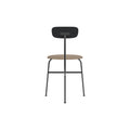 Audo Copenhagen Afteroom Dining Chair, Upholstered Seat in Black Painted Ash with Logan Flint, packshot on white