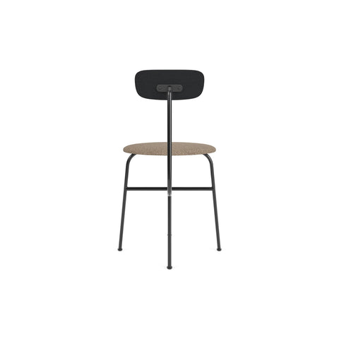 Audo Copenhagen Afteroom Dining Chair, Upholstered Seat in Black Painted Ash with Logan Flint, packshot on white