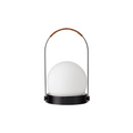 Audo Copenhagen Carrie Portable Lamp, Leather Handle in Black, packshot on white