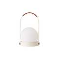 Audo Copenhagen Carrie Portable Lamp, Leather Handle in Ivory, packshot on white