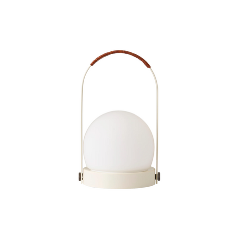 Audo Copenhagen Carrie Portable Lamp, Leather Handle in Ivory, packshot on white