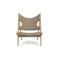Audo Copenhagen Knitting Lounge Chair in Natural Oak and Logan Flint, packshot on white