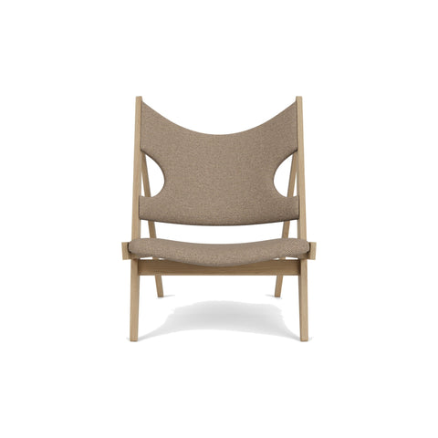 Audo Copenhagen Knitting Lounge Chair in Natural Oak and Logan Flint, packshot on white