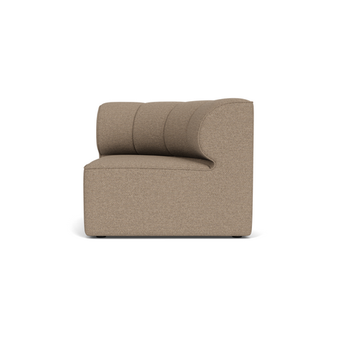 Audo Copenhagen Eave Seamline Modular Sofa, Rounded Modules, 34" Depth, Concave Right Corner in Logan Flint, packshot on white