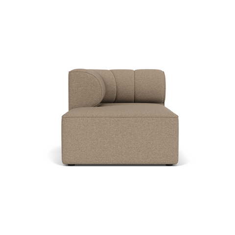 Audo Copenhagen Eave Seamline Modular Sofa, Straight Modules, 34" Depth, Left Chaise Lounge in Logan Flint, packshot on white