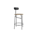 Audo Copenhagen Afteroom Bar & Counter Chair, Upholstered Seat Counter in Black Painted Ash with Sierra 1611, packshot on white