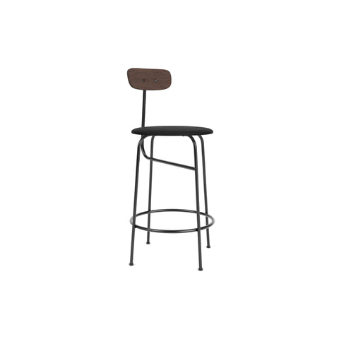 Audo Copenhagen Afteroom Bar & Counter Chair, Upholstered Seat Counter in Dark Stained Oak with Sierra 1001, packshot on white