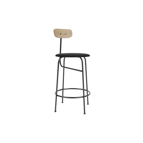 Audo Copenhagen Afteroom Bar & Counter Chair, Upholstered Seat Counter in Natural Oak with Sierra 1001, packshot on white