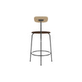 Audo Copenhagen Afteroom Bar & Counter Chair, Upholstered Seat Counter in Natural Oak with Audo Bouclé 07, packshot on white