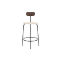 Audo Copenhagen Afteroom Bar & Counter Chair, Upholstered Seat Counter in Dark Stained Oak with Logan Jasmine, packshot on white