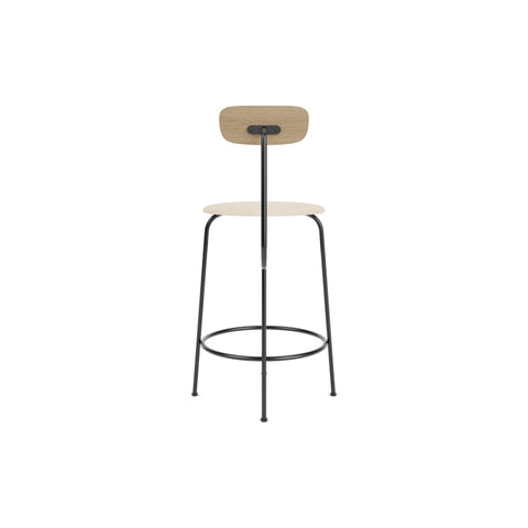 Audo Copenhagen Afteroom Bar & Counter Chair, Upholstered Seat Counter in Natural Oak with Logan Jasmine, packshot on white