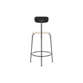Audo Copenhagen Afteroom Bar & Counter Chair, Upholstered Seat Counter in Black Painted Ash with Logan Jasmine, packshot on white