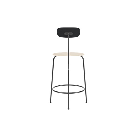 Audo Copenhagen Afteroom Bar & Counter Chair, Upholstered Seat Counter in Black Painted Ash with Logan Jasmine, packshot on white