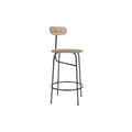 Audo Copenhagen Afteroom Bar & Counter Chair, Upholstered Seat Counter in Natural Oak with Logan Flint, packshot on white
